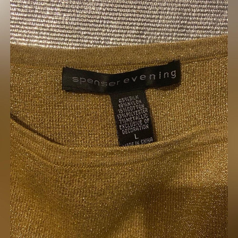 LAST CHANCE 🔥 Spenser Evening Gold Spaghetti Strap Top Size L - Picture 8 of 8